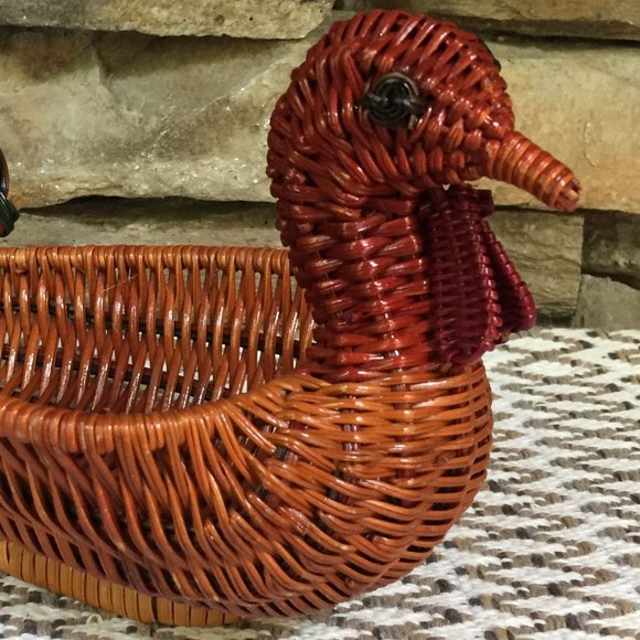VTG Turkey Wicker Basket Boho Thanksgiving Decor - Picture 7 of 7
